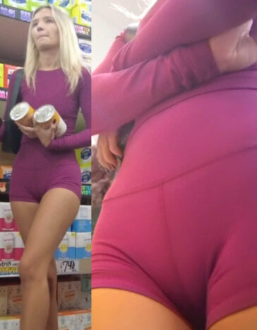 Tight Candid Cameltoe Blonde