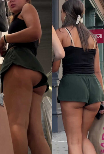Adorable teen face cheeky ass creepshot