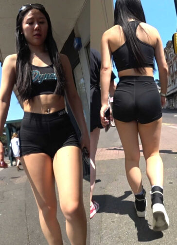 Clear vtl asian teen in shorts