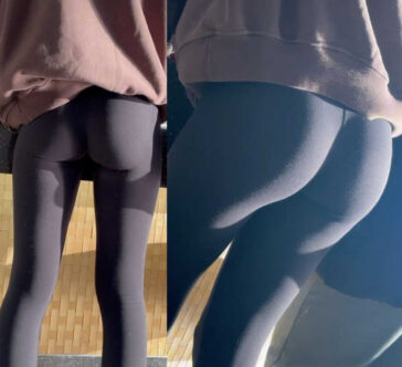 Thin body teen in black leggings creepshot