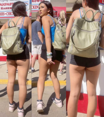 Hot ass girl covering her cheeks