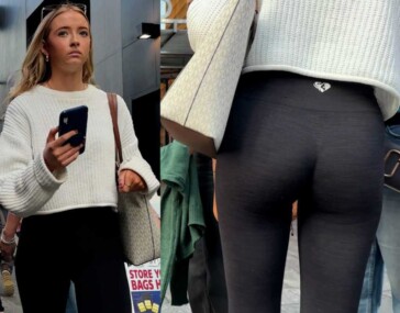 Black leggings slim body teen creepshot
