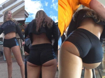 Cheeky cheerleader blonde teen creepshot