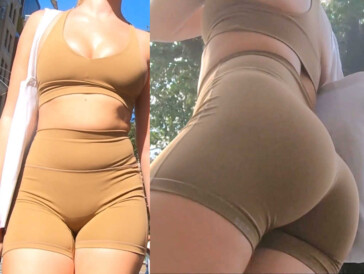 Golden outfit bubble ass girl creepshot