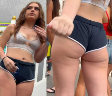 Bubble ass hottie revealing boobs