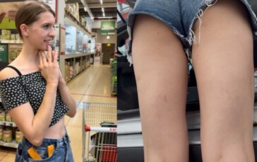 Flirting with beauty in shorts