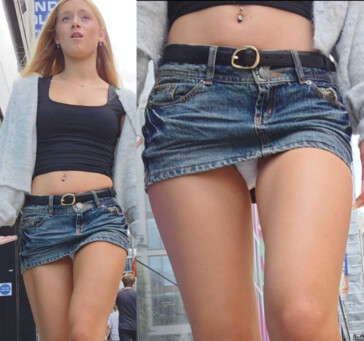 Frontal upskirt hot blonde girl creepshot