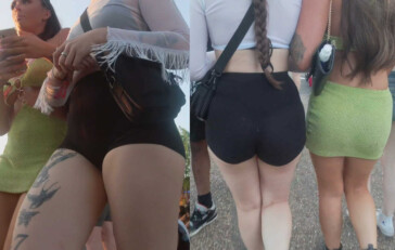 Rave girls duo showing off