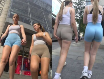 Two hot tourists in shorts