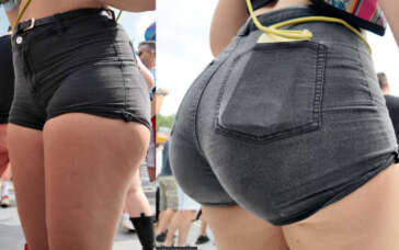 Black denim shorts pawg
