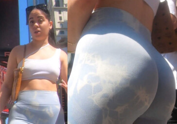 Blue leggings latina amazing ass