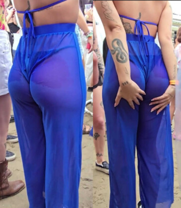 Epic booty in blue see thru pants
