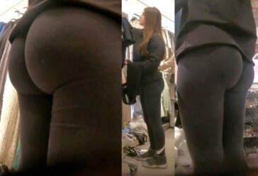Perfect ass teen in black leggings creepshot