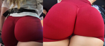 Red shorts epic ass latina