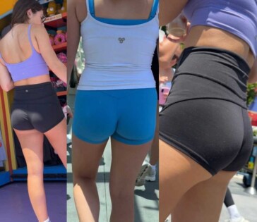 Teens team in shorts hot asses
