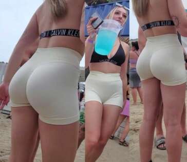 Beige shorts epic ass hottie