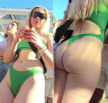 Green bikini pawg with hot friend
