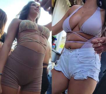 Sexy trio in shorts creepshot