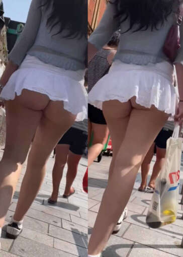 Uk wobbling cheeks windy upskirt